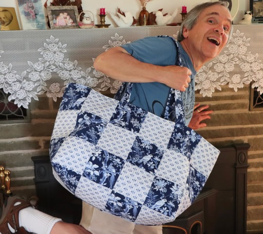 Extra-large Quilted Tote Bag, created and donated by Julie Wexler.